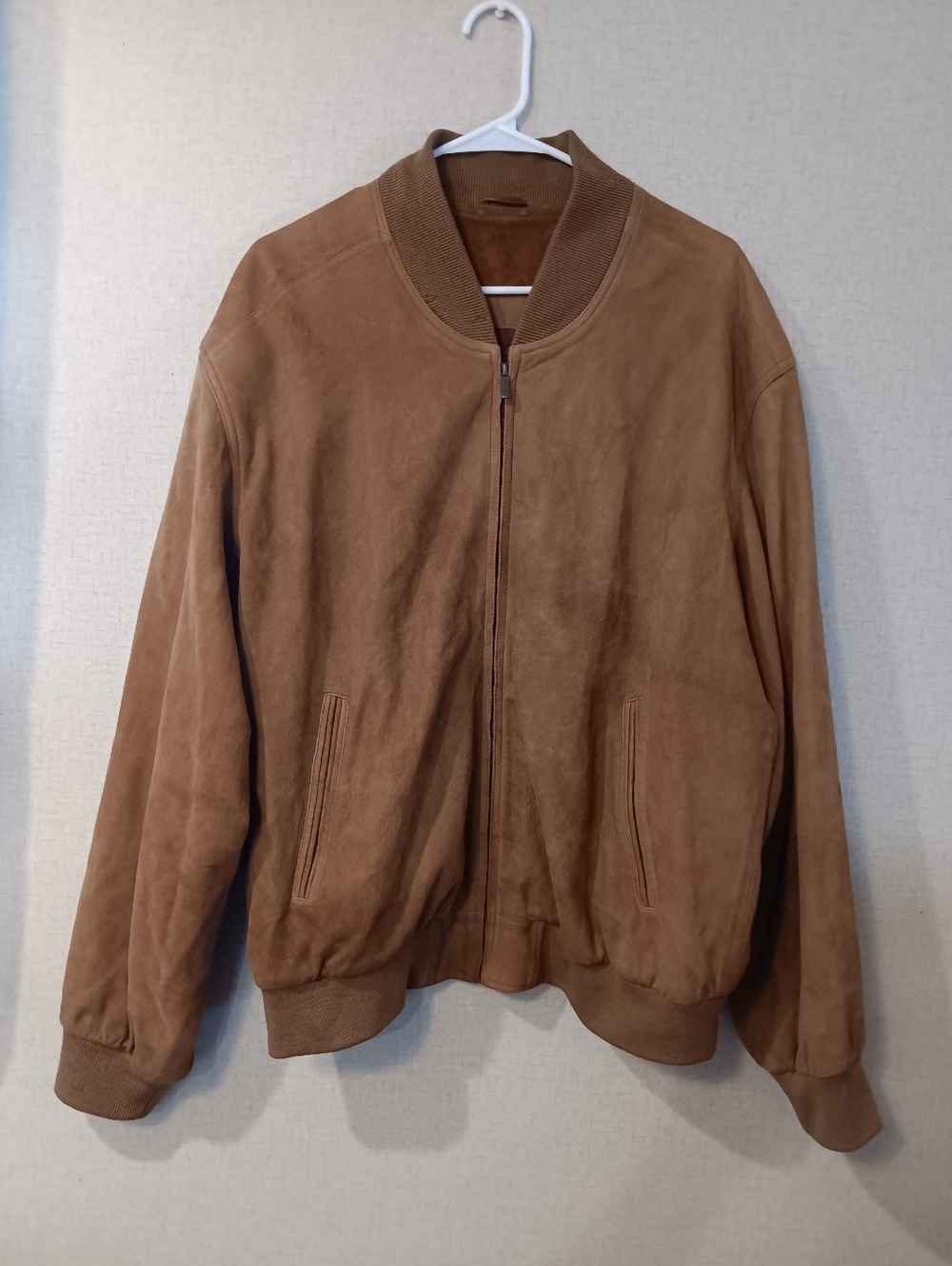 Vintage Coach Suede Bomber Jacket Mens Size L TanBrown 100%leather Rare
